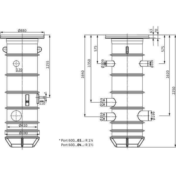 Fosse de pompe Wilo-PORT 600.1-2250-04D (2544152)