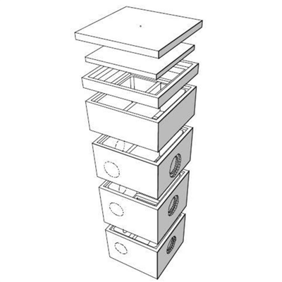 FOND DE REGARD BETON BATIMENT 50X50 EXT H40
