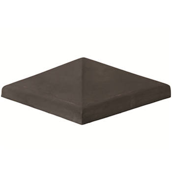 Chapeau de pilier à pointe de diamant Terreal CP02 en terre cuite Anthracite - 36 x 36 cm