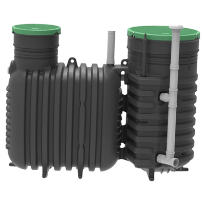 Filtre compact assainissement sans électricité easyCompact 5 EH sortie basse gravitaire pour résidence principale et secondaire