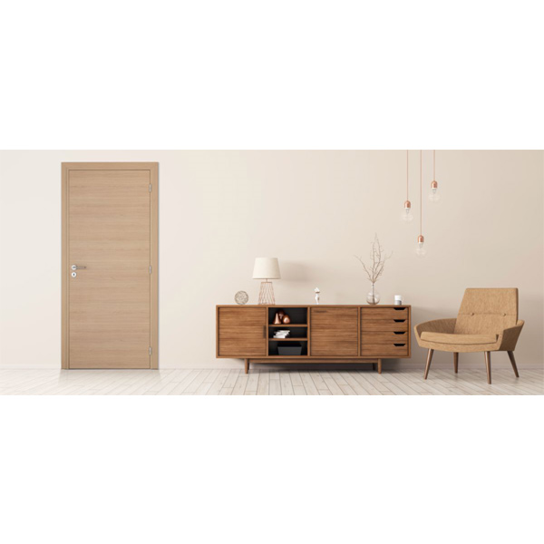 Porte d'intérieur à âme isolante surface mélaminée Kreation M03A - Serrure de sûreté 3 points - Poussant droit à rive droite - 204 CM x 83 CM
