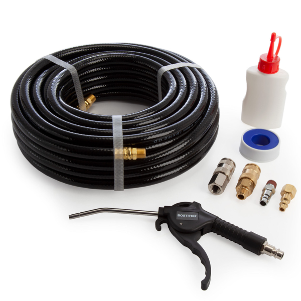 Tuyau à air comprimé de 15 mètres Bostitch avec soufflette et accessoires CPACK15
