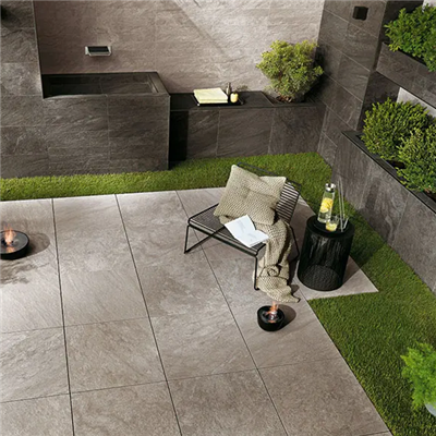Carrelage extérieur grès cérame rectifié forte épaisseur effet pierre - Brave - 60,0 cm x 60,0 cm - ép. 20,00 mm - Peal