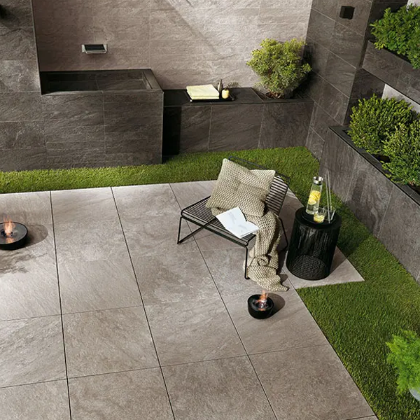 Carrelage extérieur grès cérame rectifié forte épaisseur effet pierre - Brave - 60,0 CM x 60,0 CM - ép. 20,00 MM - Peal