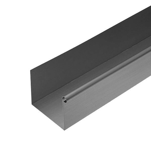 Gouttière carrée en zinc Quartz-Zinc VMZINC avec boudin Ø 14 mm - 333 MM - ép. 0,65 MM - 4 M