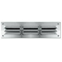 Grille de ventilation à persiennes intérieure et extérieure avec moustiquaire 150  x 150 mm Alu