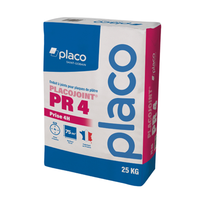 Enduit de jointoiement en poudre à prise rapide Placojoint® PR 4 - Blanc - Sac de 25 kg