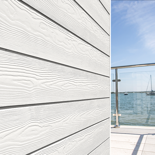 Lame de bardage en fibres-ciment Cedral Click finition relief - 186 MM x 12,00 MM - L. 3,60 M - Gris argent C51