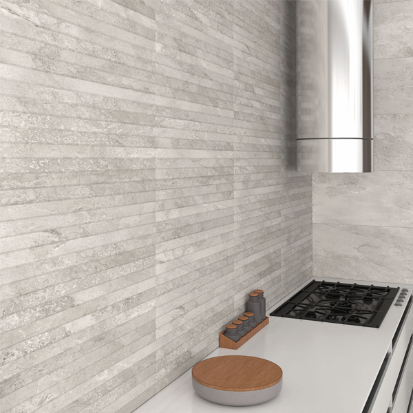 Faïence murale effet pierre à relief - Edilis Ruben - 60,0 CM x 30,0 CM - ép. 8,5 MM - Gris