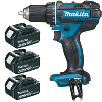 Perceuse visseuse DDF482RM3J Makita 18 V Li-Ion 4 Ah Ø 13 mm en coffret avec 3 batteries