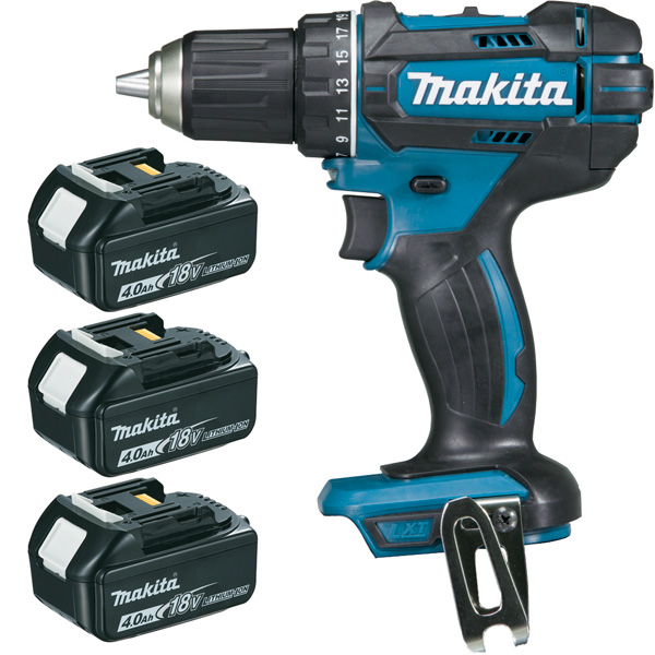 Perceuse visseuse DDF482RM3J Makita 18 V Li-Ion 4 Ah Ø 13 mm en coffret avec 3 batteries