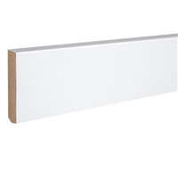 Plinthe à angles vifs et bord arrondi en MDF et mélaminé blanc - section de 14 MM x 80 MM - longueur 2400 MM