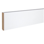 Plinthe à angles vifs et bord arrondi en MDF et mélaminé blanc - section de 14 MM x 80 MM - longueur 2400 MM