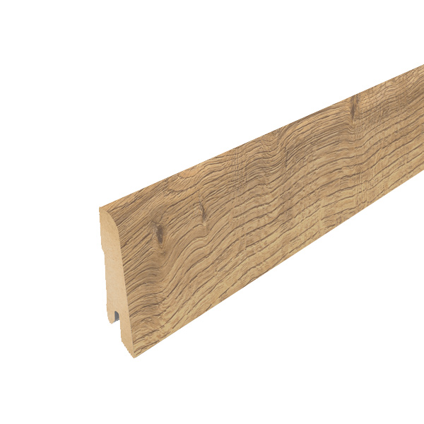 Plinthe MDF pour parquet stratifié Egger - Hauteur 80 mm - Ép.17 mm - Longueur 2,40 m - Chêne Sherman Miel