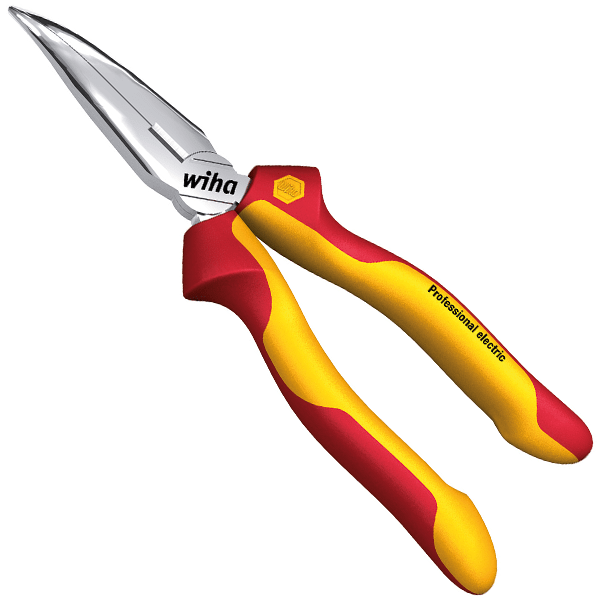 Pince demi-ronde isolée Professional Electric Wiha forme courbe 40° longueur 200 mm