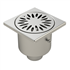 Siphon de douche en inox - cloche avec garde d'eau de 50 mm - 100 x 100 mm - sortie verticale 40 mm