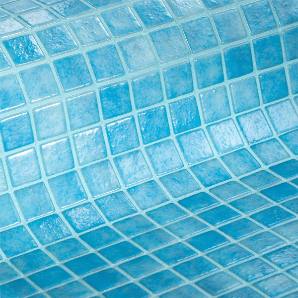 Mosaïque en émaux de verre grip Safe Bleu clair - carreau de 2,5 x 2,5 cm - trame de 31,2 x 49,5 cm