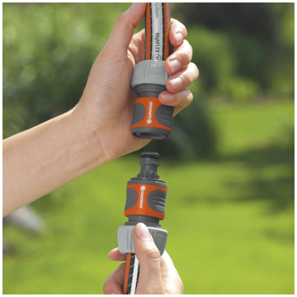 Raccord rapide pour tuyau arrosage Ø 19 mm - Gardena - Lot de 2 raccords avec connecteur
