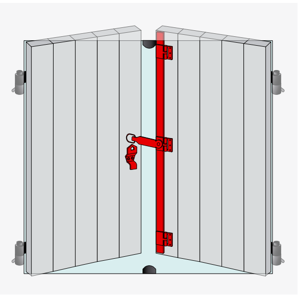 Tringle d'espagnolette plate Torbel inox 316L longueur 2000 mm poignée à 500 mm