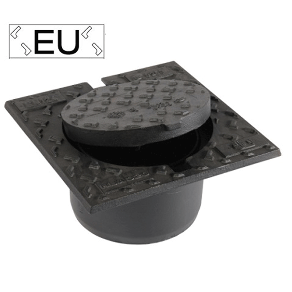 Regard de visite en fonte articulé RBA 320 EU C250 pour branchement PVC Ø250 - Ouverture Ø180 mm - 320 x 320 mm