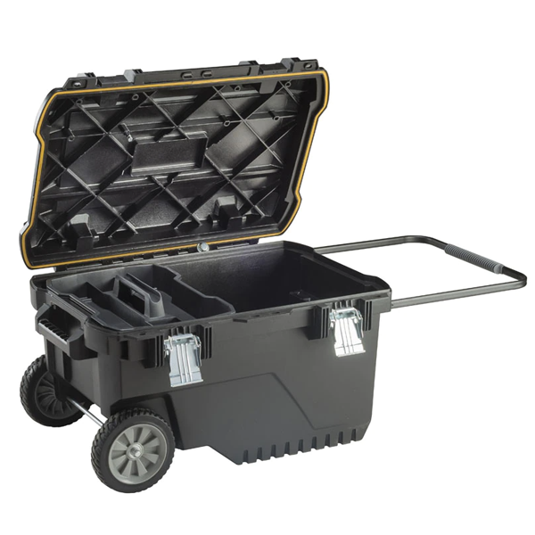 Coffre de chantier étanche et roulant avec poignée - Contenance 90 litres - Stanley