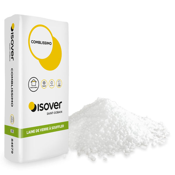 Laine de verre à souffler pour combles perdus - Comblissimo Isover - Sac de 17,30 kg