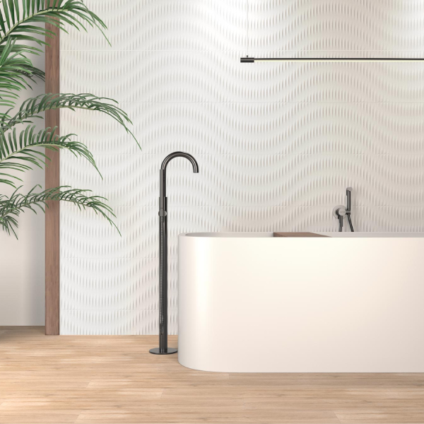 Carrelage pour mur intérieur en grès cérame émaillé - Blanc Sena - 90 x 30 cm - ép. 8,5 mm