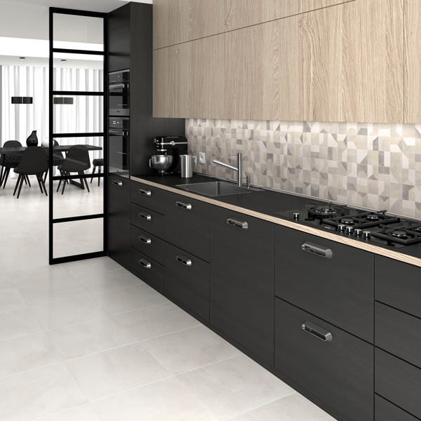 Carrelage sol intérieur grès émaillé effet béton Edilis Salvador - 45,0 CM x 45,0 CM - ép. 8,5 MM - Blanc