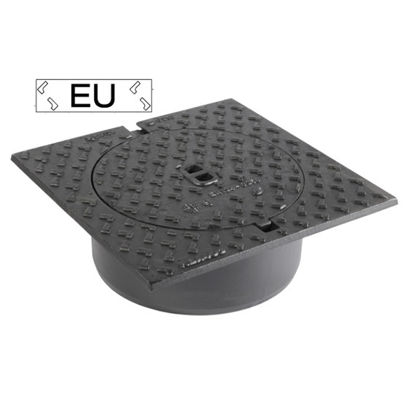 Regard de visite en fonte articulé RBA 460 EU C250 pour branchement PVC Ø400 - Ouverture Ø285 mm - 460 x 460 mm