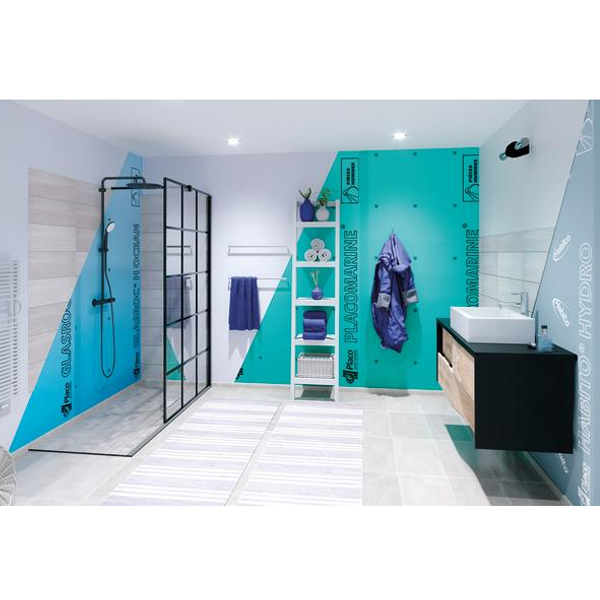 Plaque de plâtre hydrofuge - Placomarine BA18 - 2,60 M x 0,90 M - ép. 18,0 MM