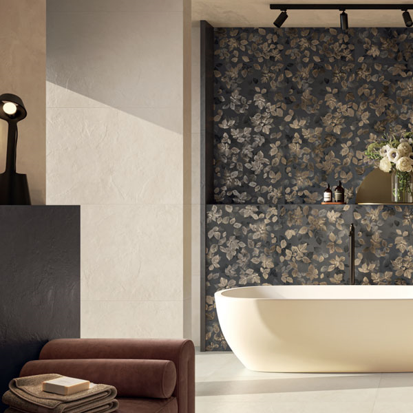 Faïence décorative - Natural Resine - 60 x 120 cm - ép. 9 mm - Foglie Caffè