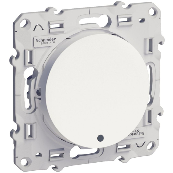 Interrupteur poussoir lumineux Schneider Odace à encastrer - LED bleue - blanc - 10A 250V