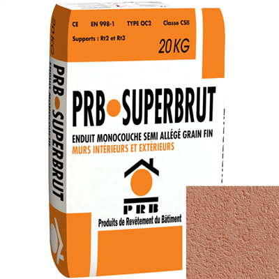 Enduit monocouche semi-allégé à grain fin PRB Superbrut type OC2 - Périgord - sac de 20 kg