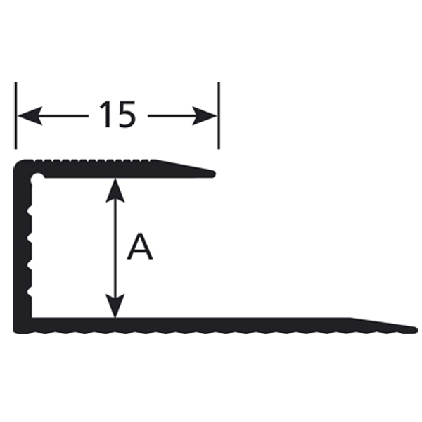 Arrêt parquet - stratifié pré-percé Romus Alu incolore longueur 2.70 m hauteur 7.2 - 8.2 mm