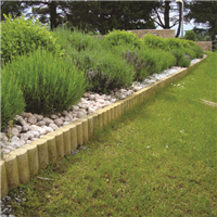 Bordure de jardin en béton Ovaline - couleur Pierre - 50 x 24 cm - Épaisseur 6 cm