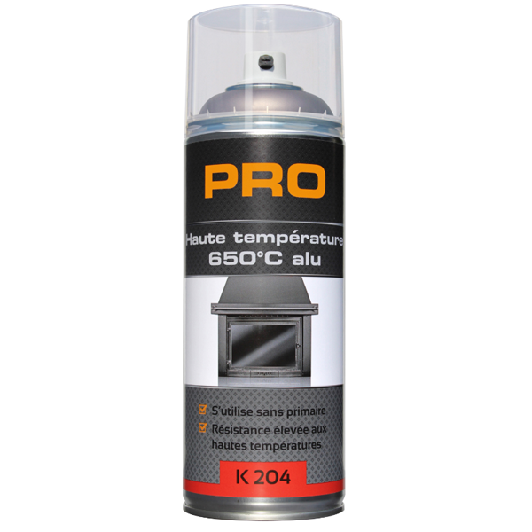 Peinture 1K Gris fonte - Spéciale haute température 650 °C - Bombe de 400 ml - Auto-K