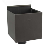 Boîte à eau zinc carrée pour raccordement pluvial - 220 x 220 x 220 mm - Ø 100,0 MM - Anthra-zinc