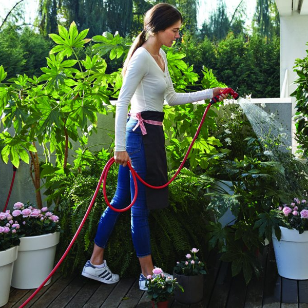 Tuyau d'arrosage extensible avec accessoires - Fitt Yoyo Go - 20 mètres - Rouge