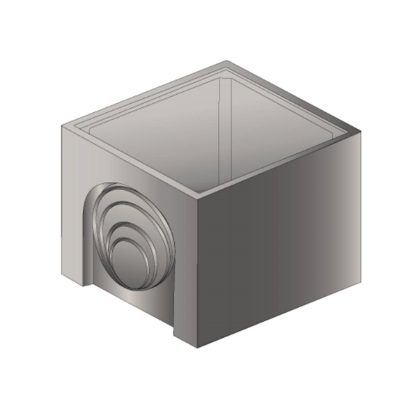 Elément de fond regard carré 1200x1200mm hauteur 100cm