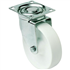 Roulette sur platine pivotante polypropylène blanche diamètre 80 mm