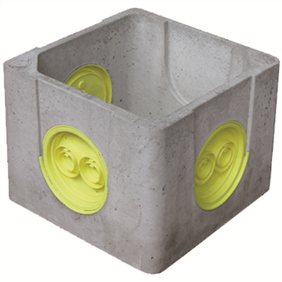 Boîte béton à opercules EPERS CR30S pour eaux pluviales et réseaux secs - dimensions intérieures 30x30 CM