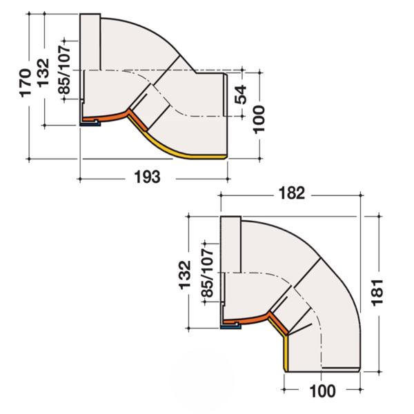Pipe orientable Nicoll pour WC - Diamètre raccord 100 mm - PVC Blanc