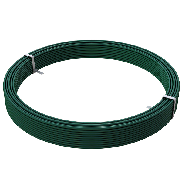 Fil de tension pour grillage souple en acier galvanisé plastifié vert RAL6005 - Diamètre 2,4 MM - Longueur 100,00 M
