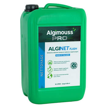 Nettoyant décrassant murs et façades - Alginet Flash bi-composant Algimouss - Bidon de 10 litres