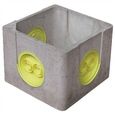 Boîte béton à opercules EPERS CR30S pour eaux pluviales et réseaux secs - dimensions intérieures 30x30 CM