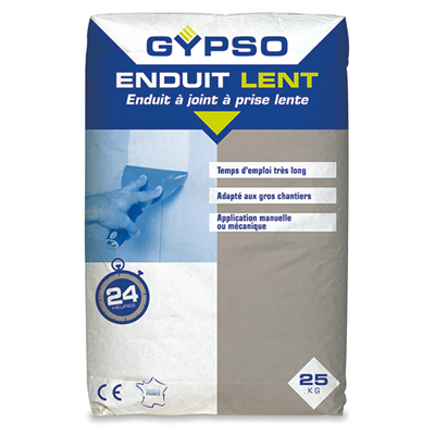 Enduit en poudre à joint à prise lente Gypso temps d'emploi 24 heures sac de 25 kg