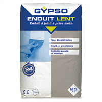 Enduit en poudre à joint à prise lente Gypso temps d'emploi 24 heures sac de 25 kg
