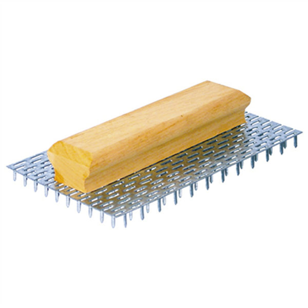 Taloche gratton 240 grandes dents 15 mm poignée bois dimensions 23 x 14 cm Taliaplast