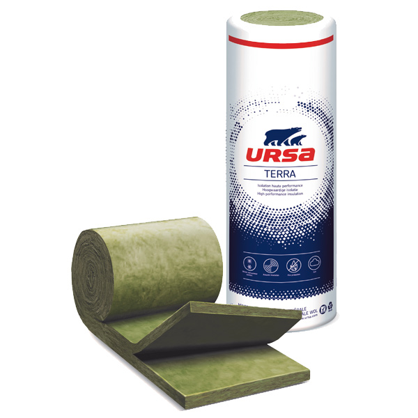 Rouleau laine de verre acoustique pour cloisons - Ursacoustic Twin R - R=1,10 m².K/W - 8,10 M x 0,60 M - ép.45 MM