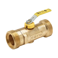 Robinet Chaufferie JPG DN15   double mâle G 3/4" poignée jaune métal / skinpack